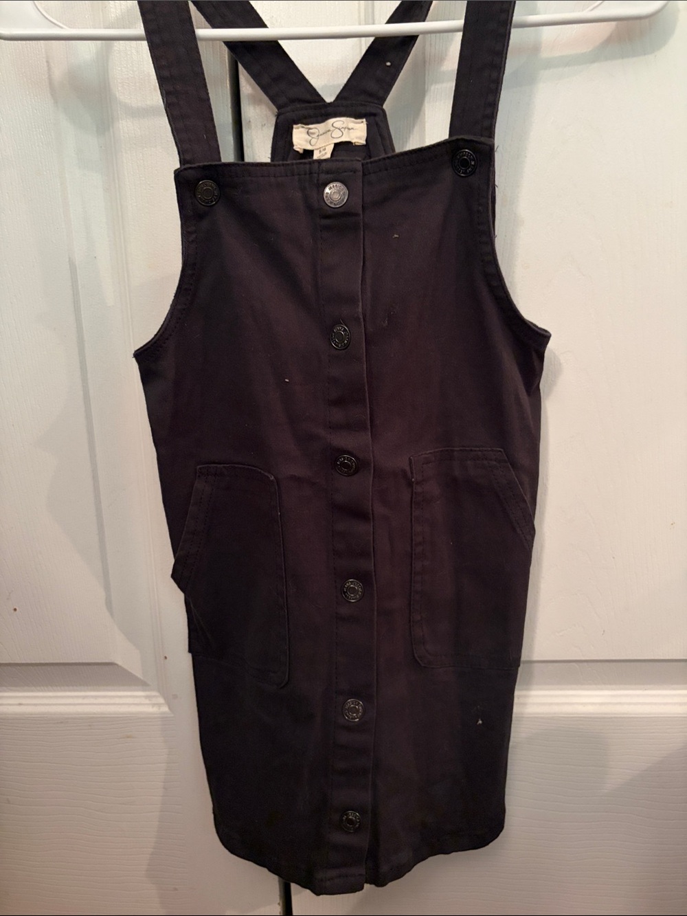 Jessica Simpson Button-Front Pinafore Dress